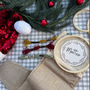 Kit de Bordado Botita de Navidad Personalizada